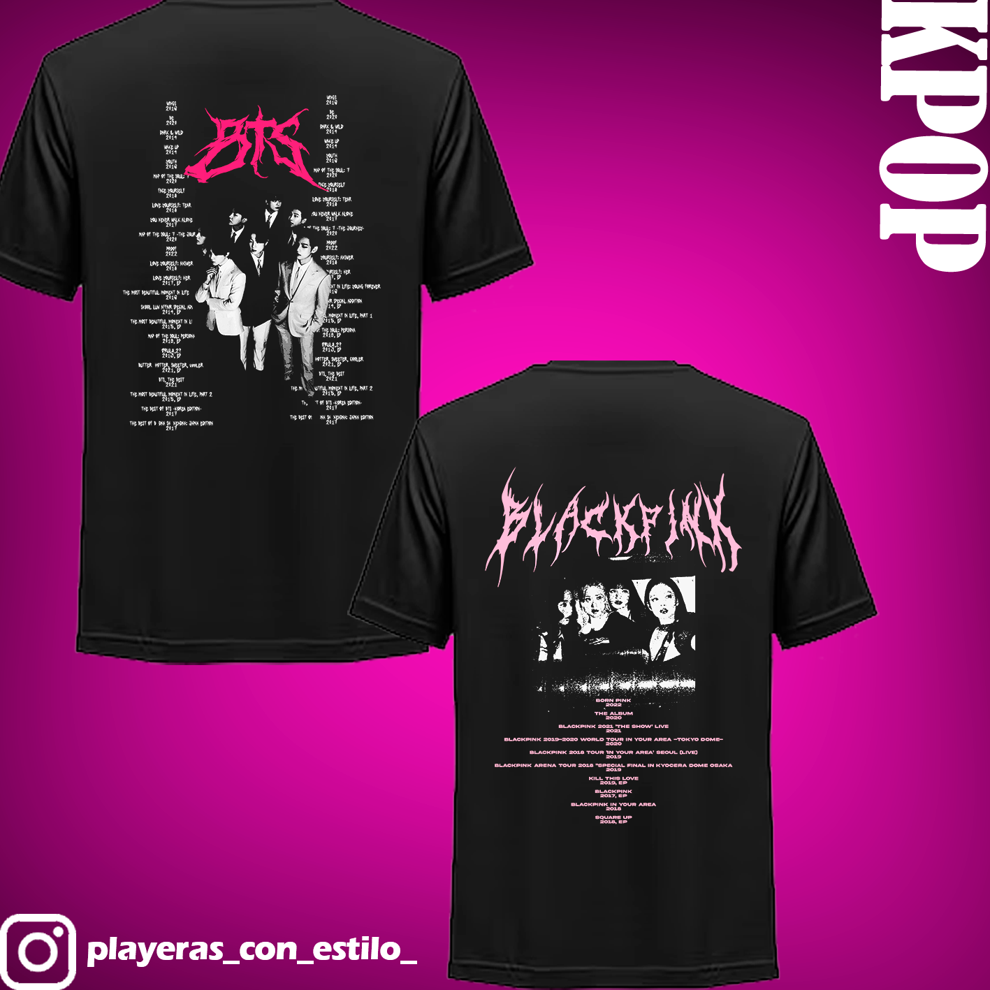 Playeras de K-pop