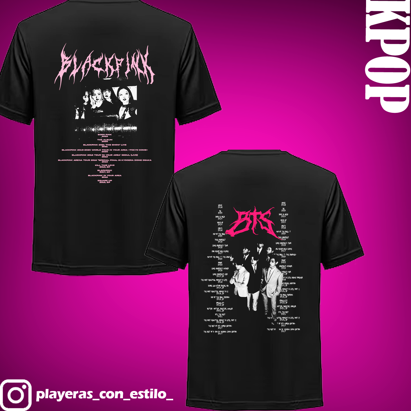 Playeras de K-pop